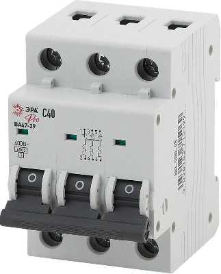 Выключатель автоматический модульный 3п C 40А ВА47-29 Pro NO-900-48 ЭРА Б0031780 0