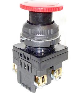 Выключатель кнопочный КЕ-131 У3 исп.2 1з+1р гриб с фиксацией 10А 660В IP40 красн. Электротехник ET529293 0