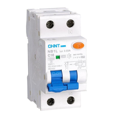 Выключатель автоматический дифференциального тока 1п+N B 20А 30мА тип AC 10кА NB1L (36мм) (R) CHINT 203100 0