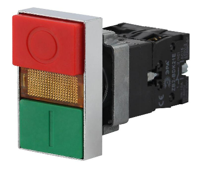 Кнопка управления LAY5-BW8465 I-O сдвоенная с подсветкой BBD40-BW-K51E ЭРА Б0045628 0