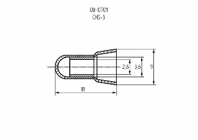 Заглушка концевая изолированная (КИЗ d2.8мм) 1.25кв.мм (CHS-3) REXANT 08-0701