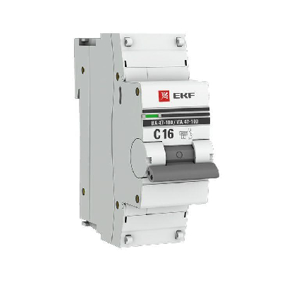 Выключатель автоматический модульный 1п C 16А 10кА ВА 47-100 PROxima EKF mcb47100-1-16C-pro 0
