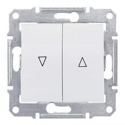 Выключатель для жалюзи кнопочный СП Sedna (сх.4) с электрич. блокировкой механизм бел. SchE SDN1300121