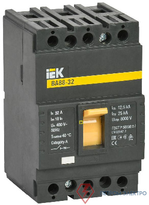 Выключатель автоматический 3п 32А 25кА ВА 88-32 IEK SVA10-3-0032