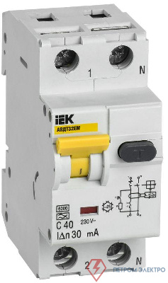Выключатель автоматический дифференциального тока C 40А 30мА АВДТ32EM ИЭК MVD14-1-040-C-030