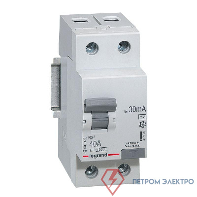 Выключатель дифференциального тока (УЗО) 2п 40А 30мА тип AC RX3 Leg 402025
