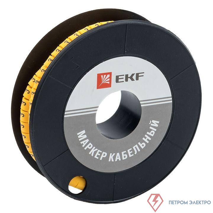 Маркер каб. 1.5кв.мм "3" (к-1000ед) (ЕС-0) EKF plc-KM-1.5-3